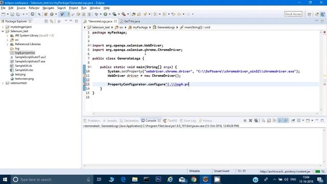 Create Logs in Selenium using Log4j смотреть онлайн
