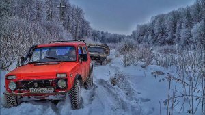 Поспорили кто проходимее! Нивы против Уазов! Не застрянь и получи приз! Оффроад по снегу.