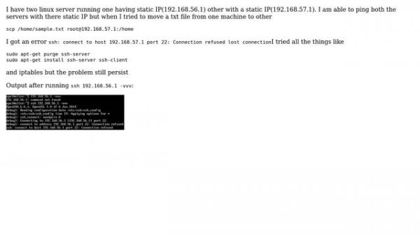 Ubuntu: ssh: connect to host 192.168.57.1 port 22: Connection refused lost connection