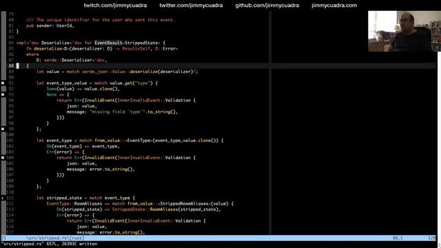 Procedural macros, more deserialization API work | Developing Ruma, a Rust implementation of Matrix смотреть онлайн