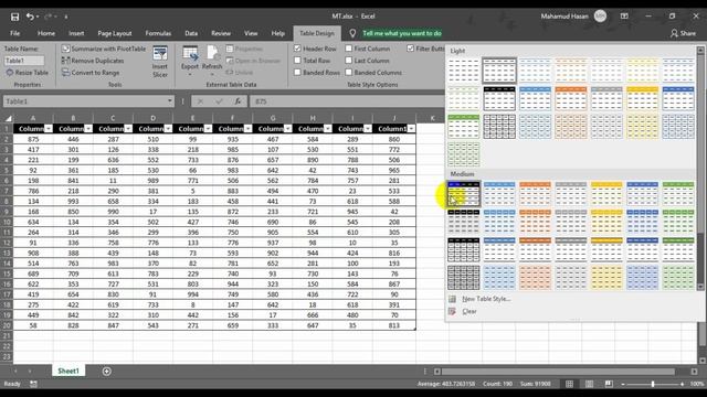 Excel - Format as Table Excel | Data Table in Excel | MS Excel Tutorial | Feature in Excel смотреть онлайн