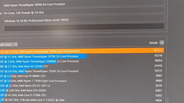 AMD THREADRIPPER 3990X CINEBENCH R23 viewed against my 3970X смотреть онлайн