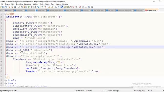 PHP Contact Us Page HTML Form Send Email смотреть онлайн