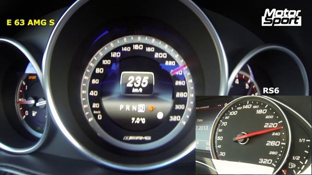0-290 km/h : Mercedes E 63 AMG S 4 Matic VS Audi RS6 (Speedo) смотреть онлайн