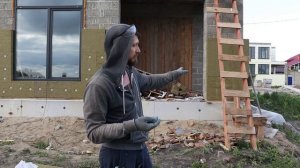 Утепление дома из керамзитобетонных блоков по системе МОКРЫЙ ФАСАД продолжается