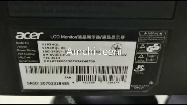 Acer V193HQL Monitor смотреть онлайн