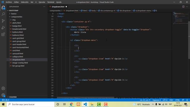29 - Dropdown - Curso aprende Bootstrap 5 desde cero смотреть онлайн