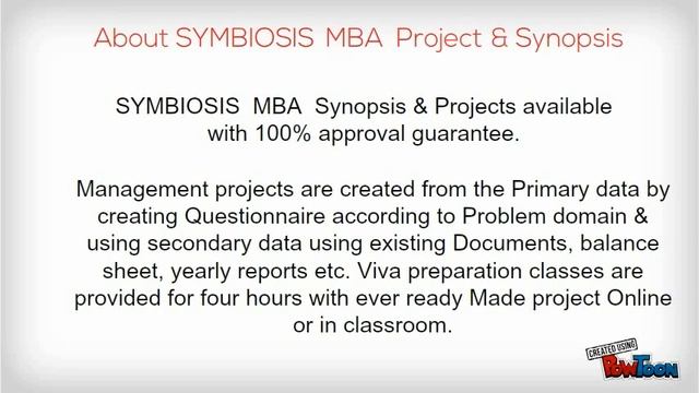 SYMBIOSIS MBA Synopsis and Projects Presentation смотреть онлайн