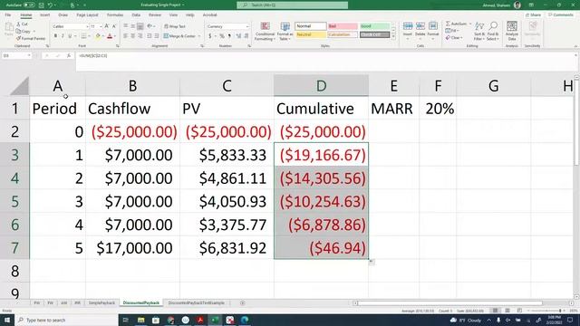 Discounted Payback Period Analysis Explained with Example using MS Excel смотреть онлайн