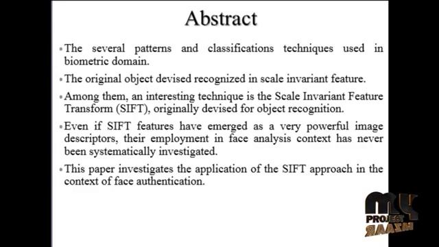 Final Year Projects 2015 | On the use of SIFT features for face authentication смотреть онлайн