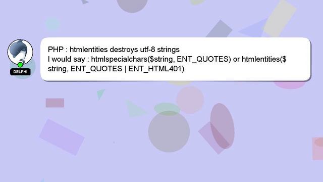 PHP : htmlentities destroys utf-8 strings смотреть онлайн