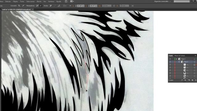 How i turn my sketch to digital line drawing | Wolf Head | Adobe Illustrator смотреть онлайн
