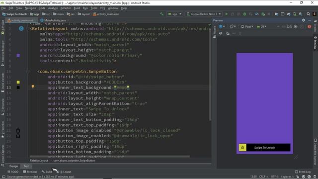 Swipe Button android studio tutorial | Swipe to Unlock смотреть онлайн