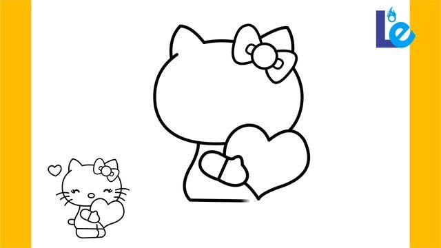 How to Draw Hello Kitty holding Heart смотреть онлайн