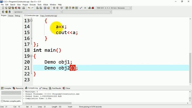 Constructors in C++ | Default Parameterized and Copy Constructor | in Hindi #11 смотреть онлайн