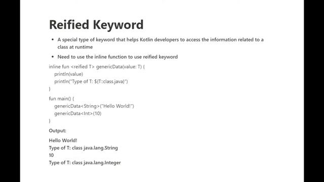 What is Reified Keyword in Kotlin? Generics || Inline Functions || Explained in Details ||Must Watc смотреть онлайн