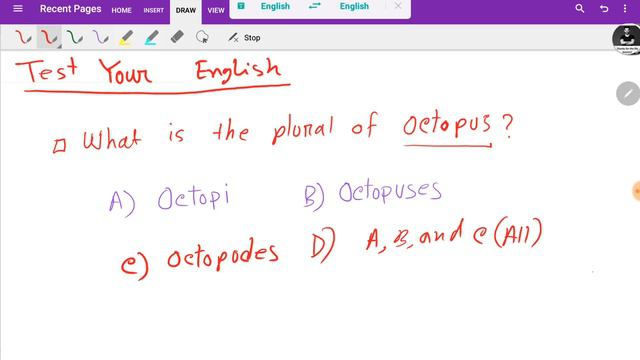 [0011]1000 English Grammar Test Practice Questions: Plural of Octopus||Plural for Octopus смотреть онлайн