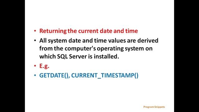 Date and Time Functions In MS SQL Server смотреть онлайн