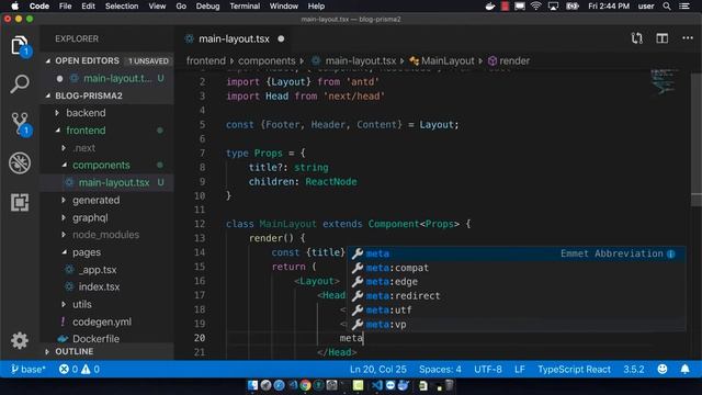 Fullstack with Prisma, Next.js and Docker 16- Add Main Layout to Next.js смотреть онлайн