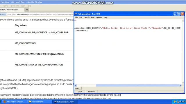 Flat Assembler GUI Tutorial - 1 (MessageBox Example) смотреть онлайн