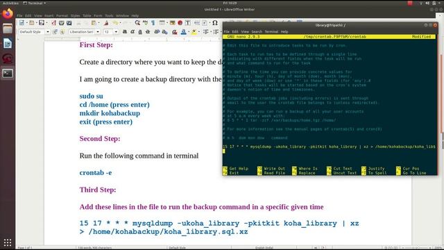 Autoback Of Koha In Ubuntu With Crontab