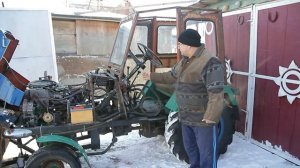 Самодельный трактор, двигатель ОКА, обзор конструкции.