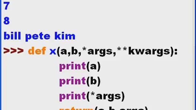 Python **args, return, and tuples смотреть онлайн