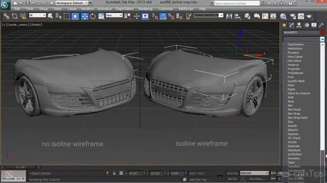3ds max Tutorial: Isoline Wireframe Render (V-Ray) смотреть онлайн