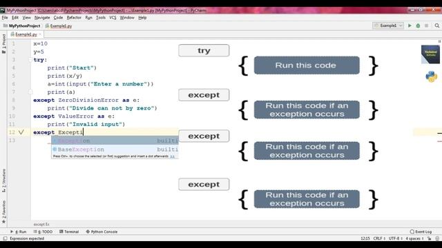 Exception Handling in Python Language | OOP | Python Tutorial for Beginners смотреть онлайн