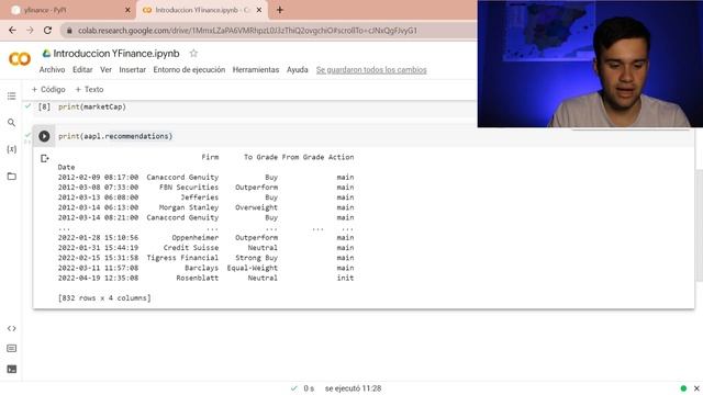 Intruducción a la API de Yahoo Finance con Python смотреть онлайн