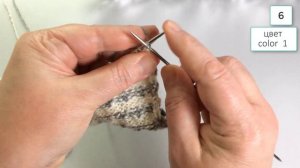 Ленивый жаккард, 2 или 3 цвета пряжи. Вязание спицами.