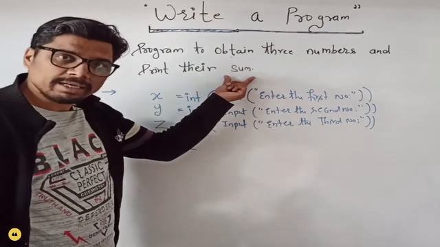 WAP - 2 || Program to obtain three numbers and print their sum in Python смотреть онлайн