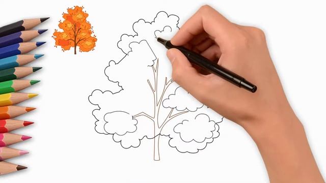 How to draw a beautiful autumn tree, autumn смотреть онлайн
