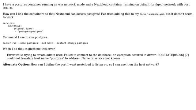 docker-compose link with container running on host network смотреть онлайн