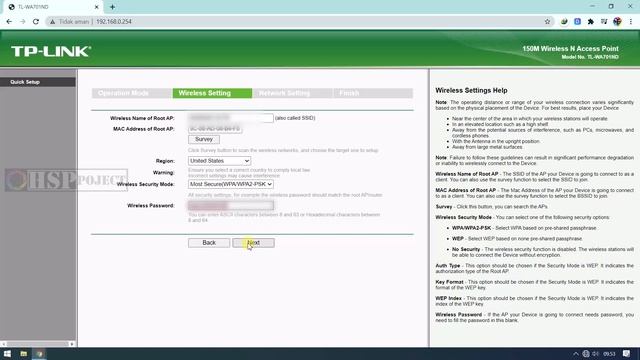 Setting Access Point TP-Link | TL-WA701ND | Client