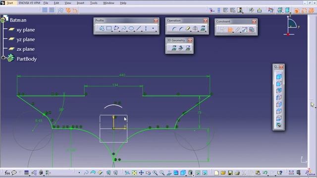 Batman Sketch using CATIA смотреть онлайн