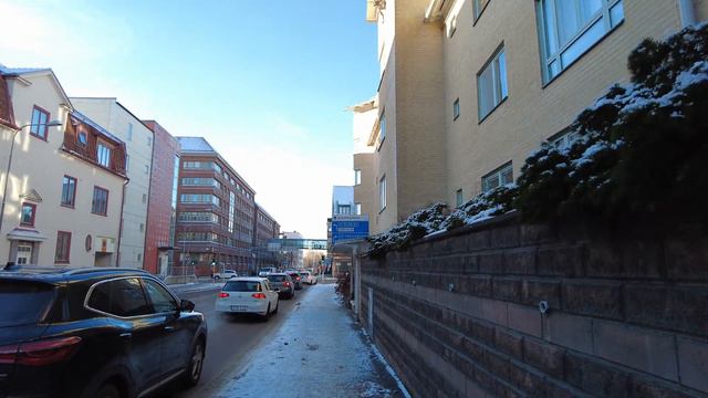 Winter Walking Tour Of A Snow Covered Borås, Sweden (with Captions)
