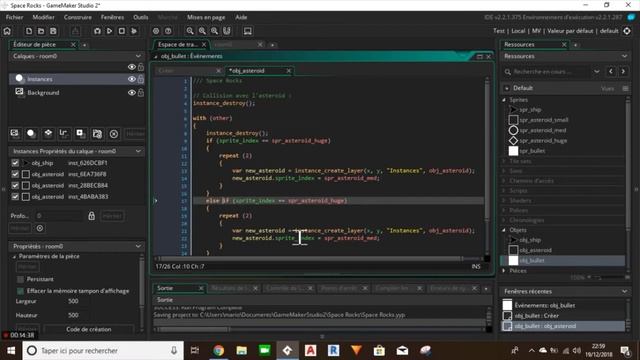 Game Maker Studio 2 I Space Rocks I Part 2 - Attaque & Collisions смотреть онлайн