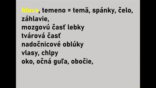 Словацкий язык. Урок 020. - Запас слов. Голова, верхняя конечность. смотреть онлайн