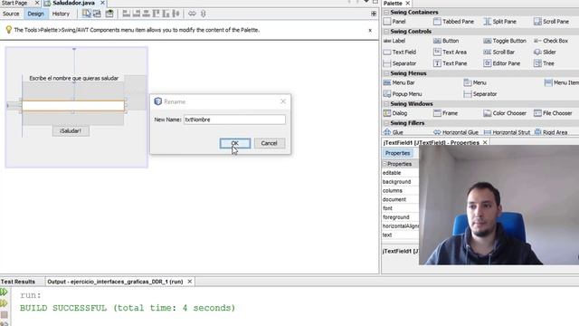 Ejercicios Java - Interfaces gráficas #1 - ¡Una interfaz que nos saluda! смотреть онлайн