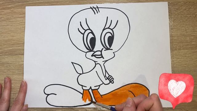 How to draw a chicken or cartoon looney tunes? Как нарисовать цыпленка Твити луни тюнз? смотреть онлайн
