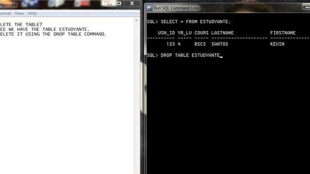 Run SQL CMD || "DELETING TABLE USING DROP COMMAND" смотреть онлайн