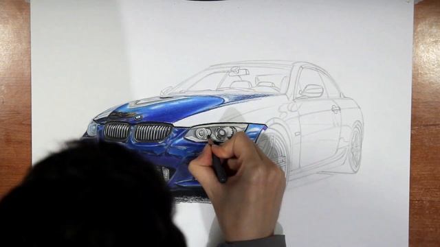 BMW 335i E92 Car Drawing смотреть онлайн