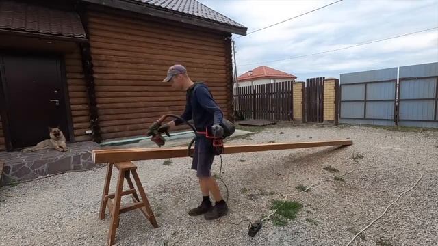 НАВЕС_БЕСЕДКА_МАНГАЛЬНАЯ ЗОНА ГОТОВА! Полный цикл строительства с ценами и затраченным временем! смотреть онлайн