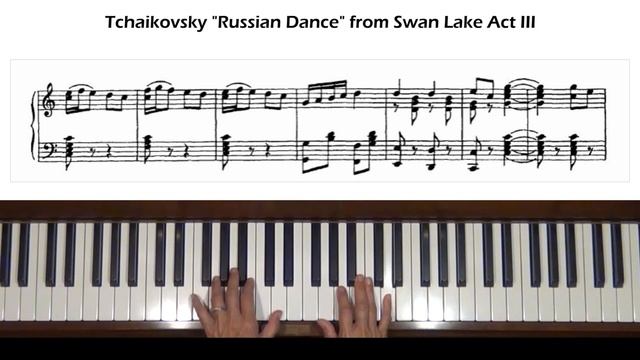 Tchaikovsky Russian Dance (Swan Lake Act 3) Piano Tutorial смотреть онлайн
