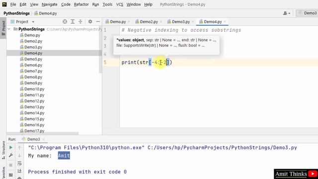 Negative Indexing in Python | AmitThinks смотреть онлайн