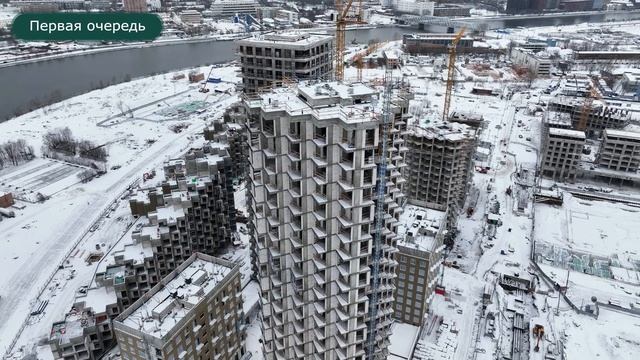 Облет строительной площадки жилого квартала Shagal. Январь 2023 смотреть онлайн