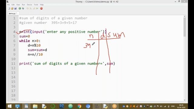 Sum of Digits of a given Number in Python | Programs in Python | Python Interview Questions смотреть онлайн