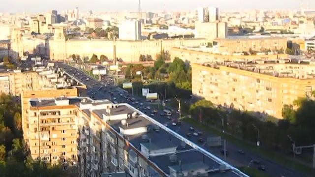 Ленинский проспект. пл. Гагарина. с высоты 50 метров смотреть онлайн