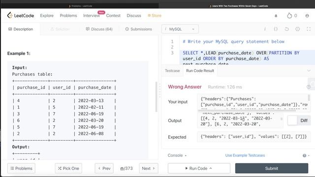LeetCode Medium 2228 Amazon “Users With 2 Purchases Within 7 Day" Interview SQL Question Explanatio смотреть онлайн